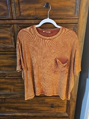 Zenana Womens NWOTS Ribbed Flowy Oversized Top. Sz S/M